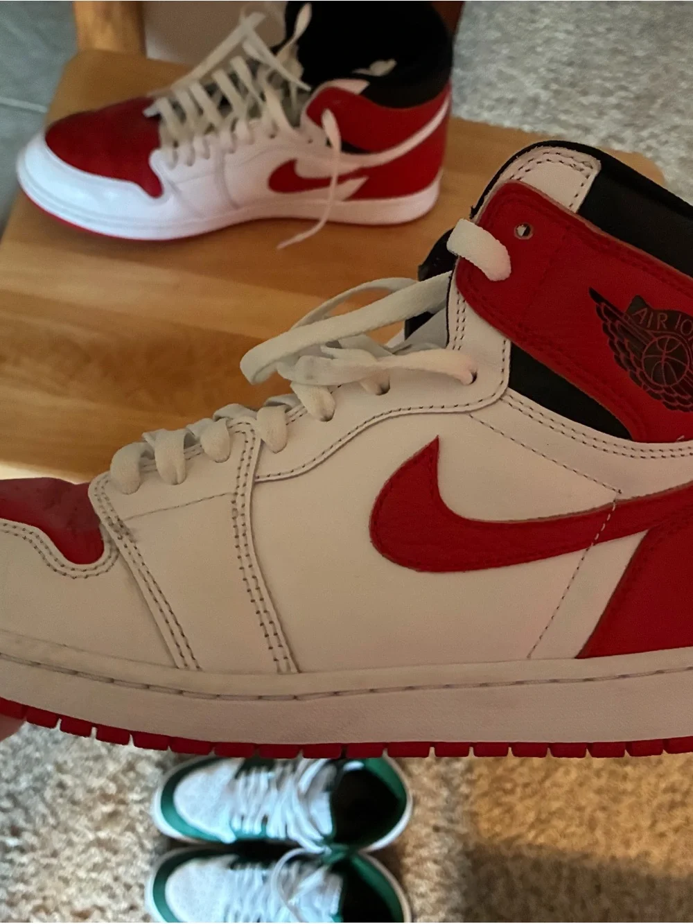 Nike White, Red & Black High-Top Sneakers